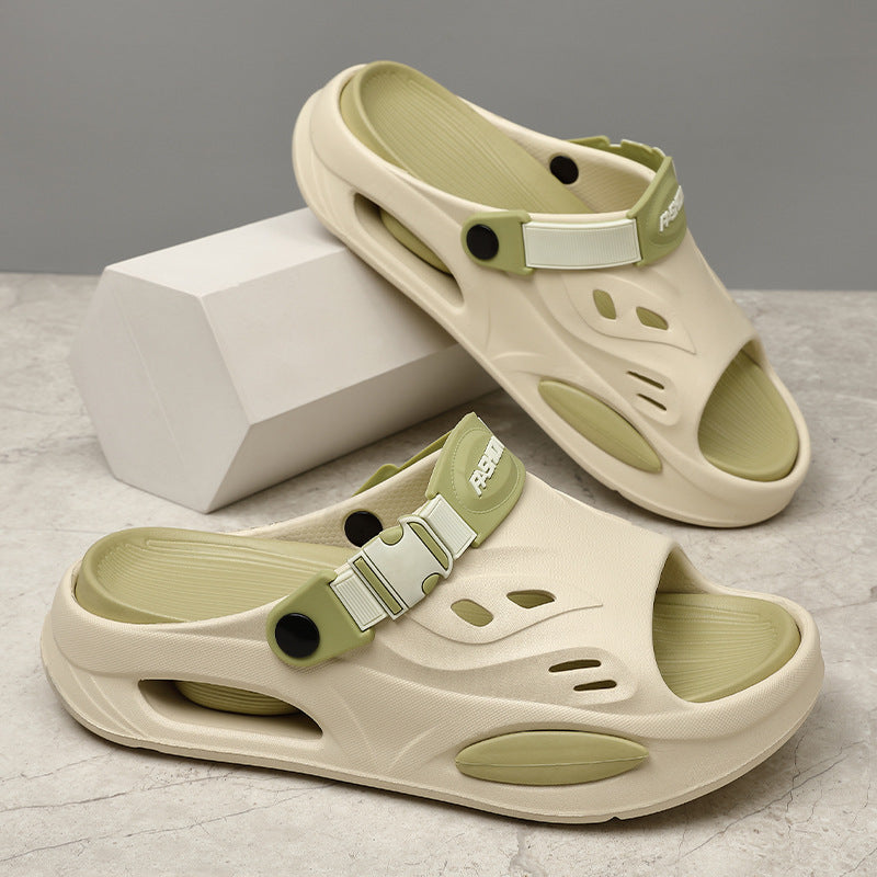 Men's gray EVA Beach Slide Sandals with Thick Anti-Slip Sole