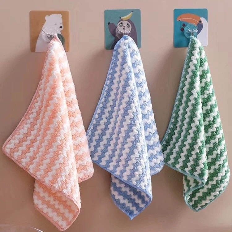 Thickened Non Stick Oil Kitchen Dishwashing Cleaning Towel 6 Pc in multicolor, 30* 30cm