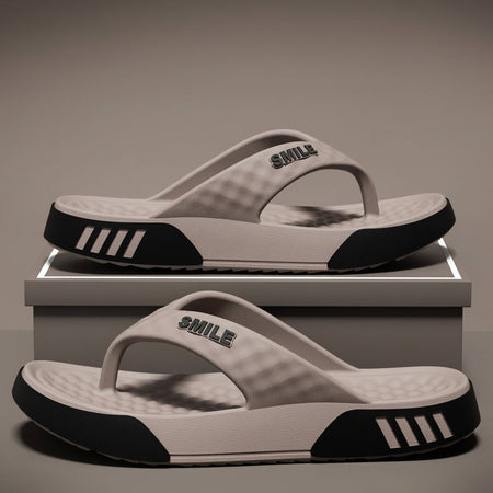 Men's khaki EVA Thick Sole Flip-Flops with Non-Slip Comfort