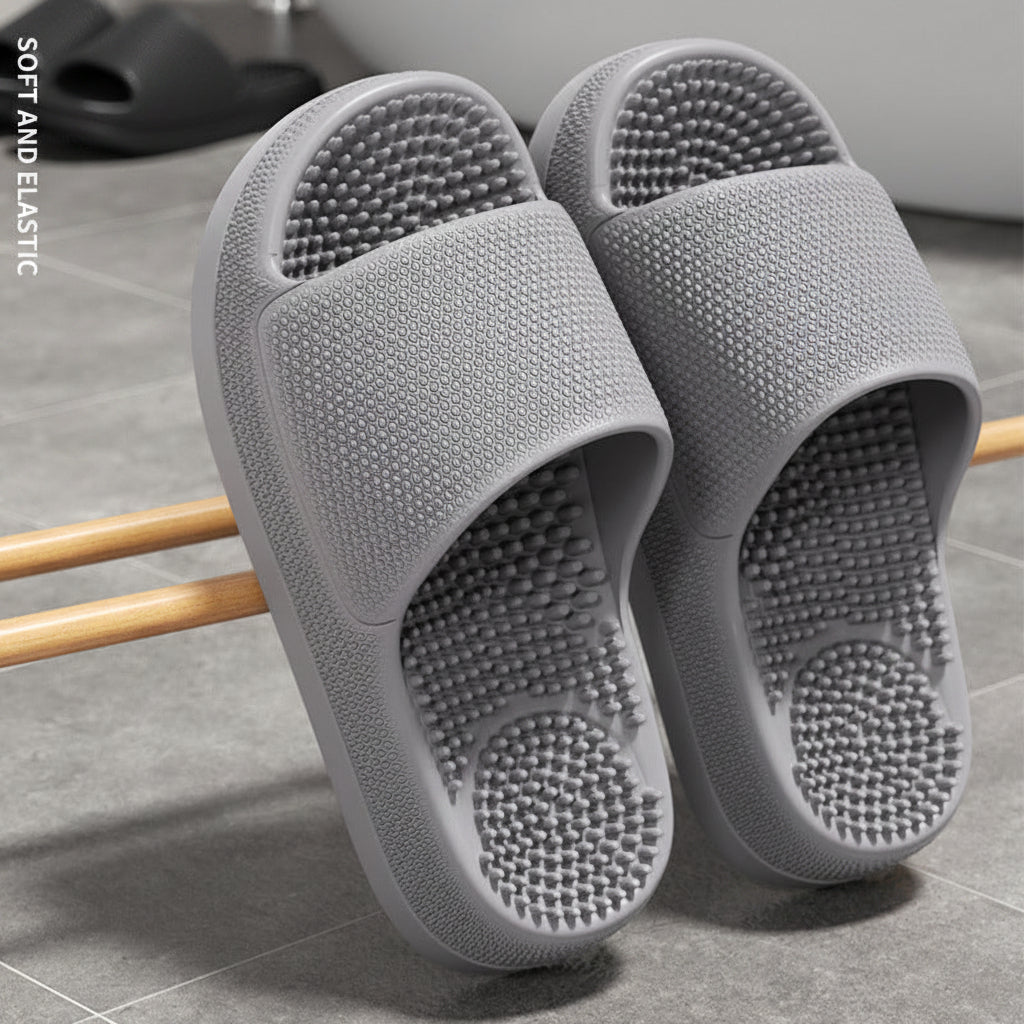 Men's light gray EVA Massage Slide Slippers with Thick Non-Slip Sole