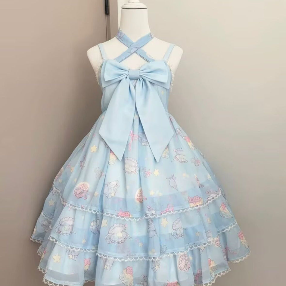 Girls Shell Suspender Princess Dress Korean Style Summer Outfit