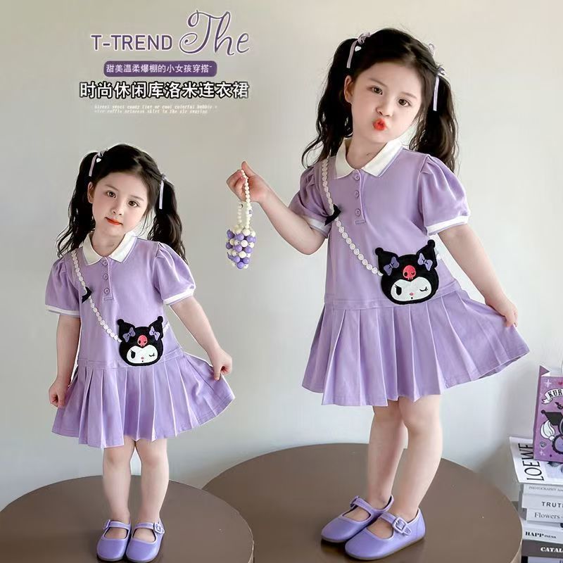 Girls Polo Princess Suspender Dress Cute Summer A-Line Dress