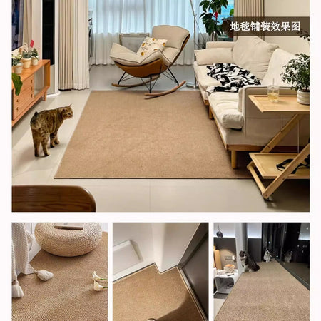 Imitation Sisal Anti Scratch Cat Carpet Tatami Floor Mat in camel, 140*200cm