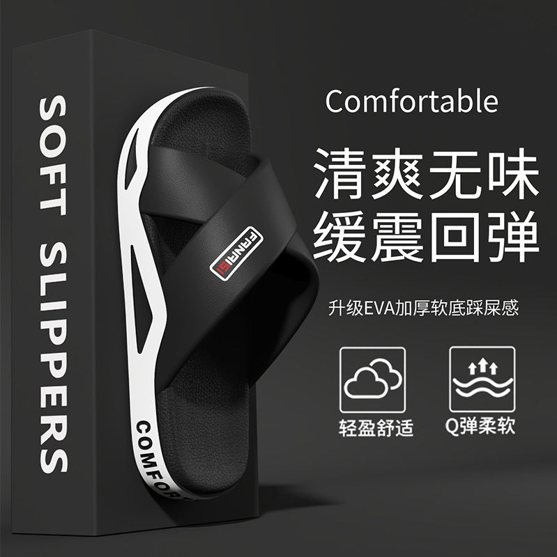 Men's EVA Cross-Strap Beach Sandals with Anti-Slip Comfort