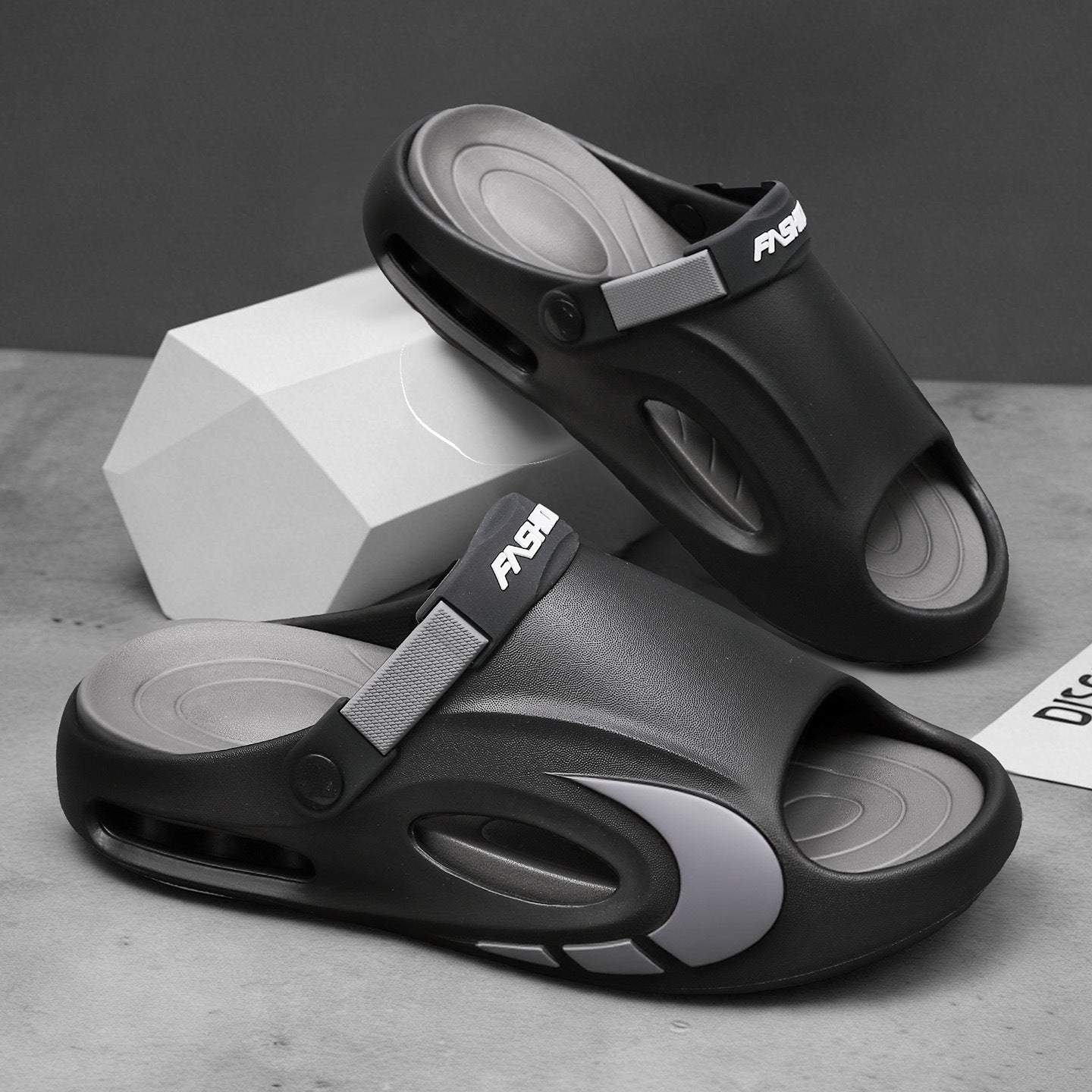 Men's charcoal gray EVA Thick Sole Sport Sandals with Anti-Slip Comfort