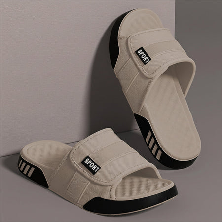Men's khaki EVA Beach Slide Sandals with Non-Slip Comfort Sole