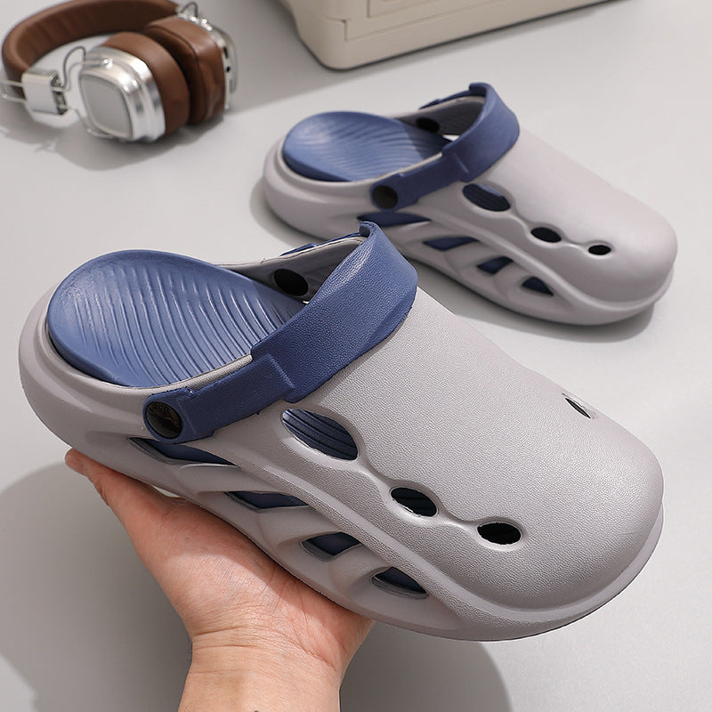 Unisex Closed-Toe Beach Clogs with Thick Anti-Slip Sole