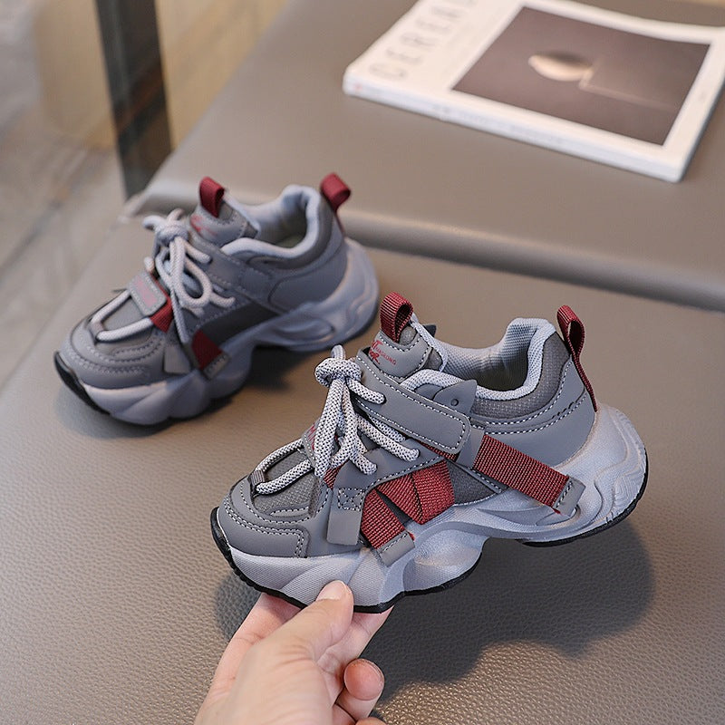 Kids Casual Dad Shoes Velcro Lightweight Anti-Slip Sneakers