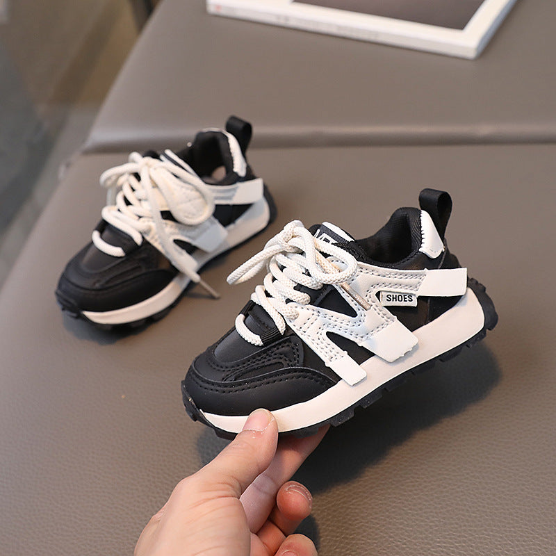 Toddler Kids Velcro Running Shoes Anti-Slip Sneakers
