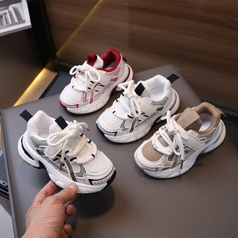 Kids Breathable Mesh Velcro Sneakers Casual Running Shoes