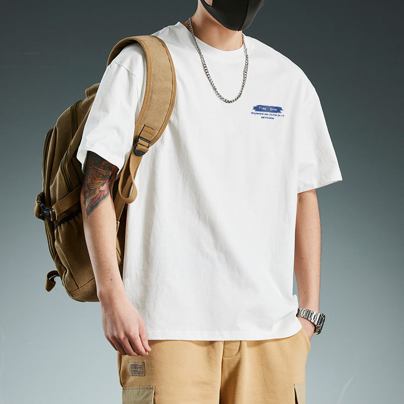 Unisex white Pure Cotton Graphic T-Shirt with Relaxed Oversized Fit