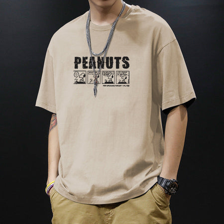 Men's white Pure Cotton Oversized T-Shirt with Geometric Print