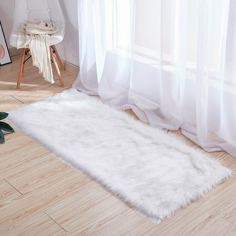 White Fluffy Faux Fur Living Room Carpet Soft Plush Rug