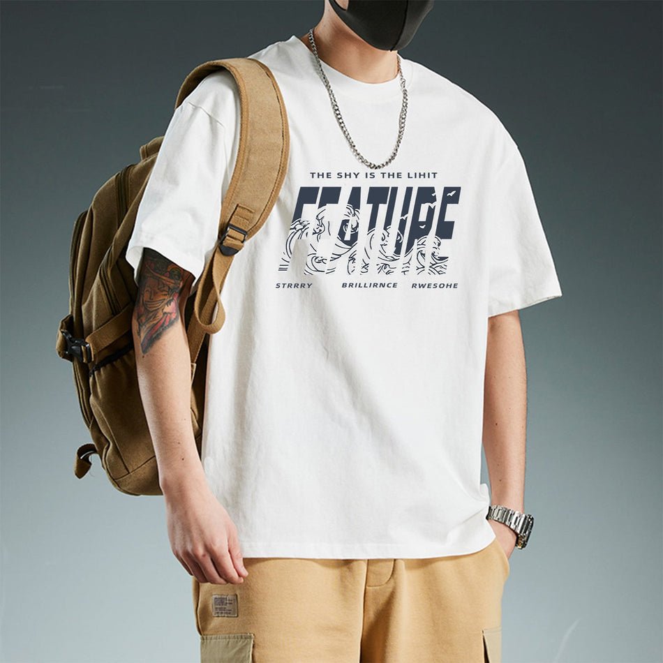 Unisex Heavyweight Cotton Graphic T-Shirt with Relaxed Fit