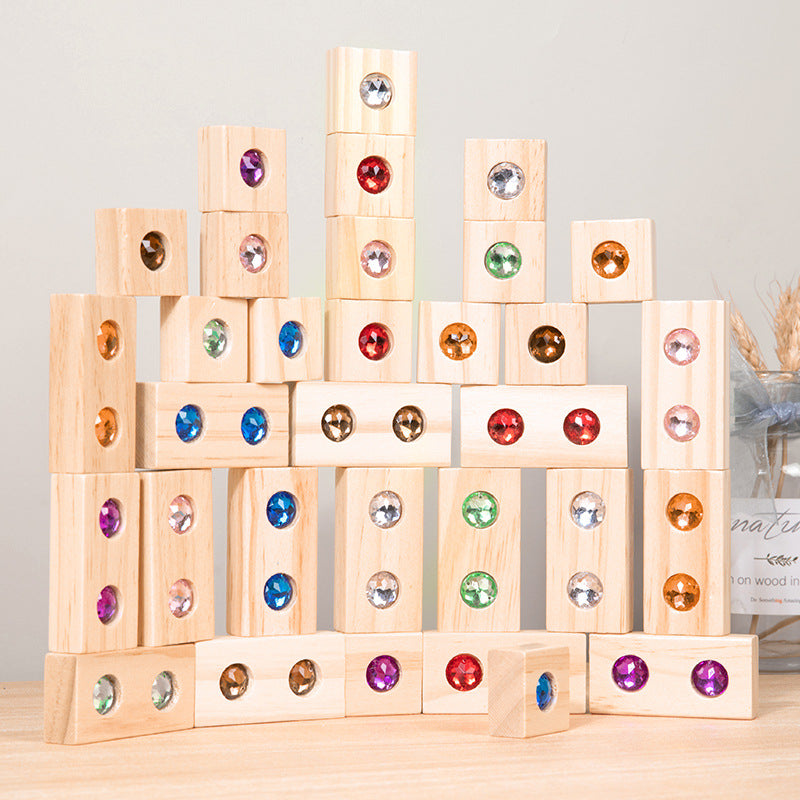 Wooden Gem Acrylic Light Translucent Stacking Blocks Set