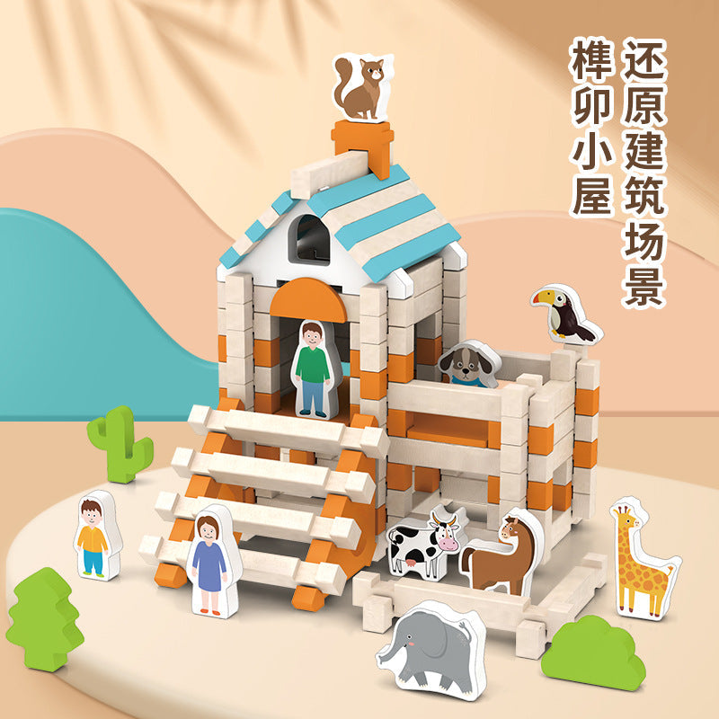 Wooden Luban Mortise Tenon Building Blocks Architecture Toy