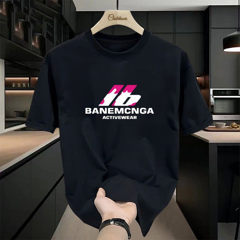 Men's black Heavyweight Cotton Graphic T-Shirt with Relaxed Oversized Fit