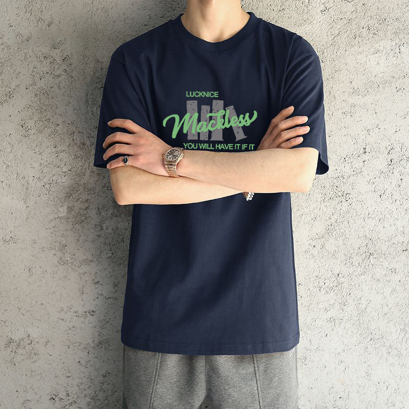 Men's Vintage Cotton Graphic T-Shirt with Relaxed Oversized Fit
