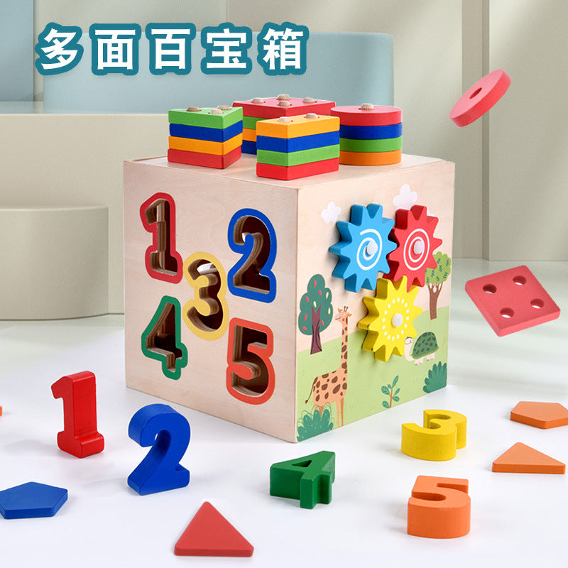 Wooden Shape Sorting Intelligence Box Educational Learning Toy