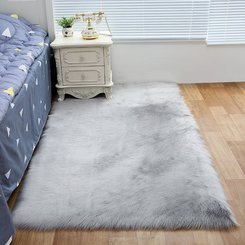 European Style Long Plush Imitation Wool Living Room Carpet Rug in yellow