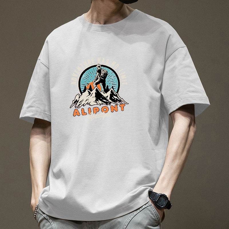 Men's white Pure Cotton Cartoon Graphic T-Shirt with Relaxed Fit