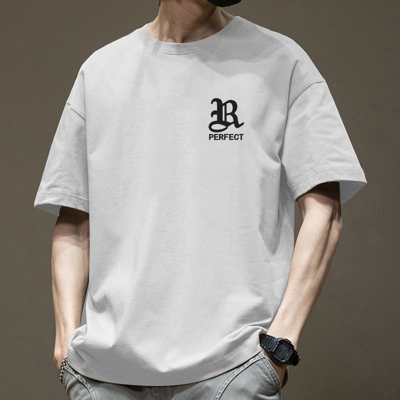 Men's Pure Cotton Loose Fit T-Shirt, Crew Neck Graphic Tee