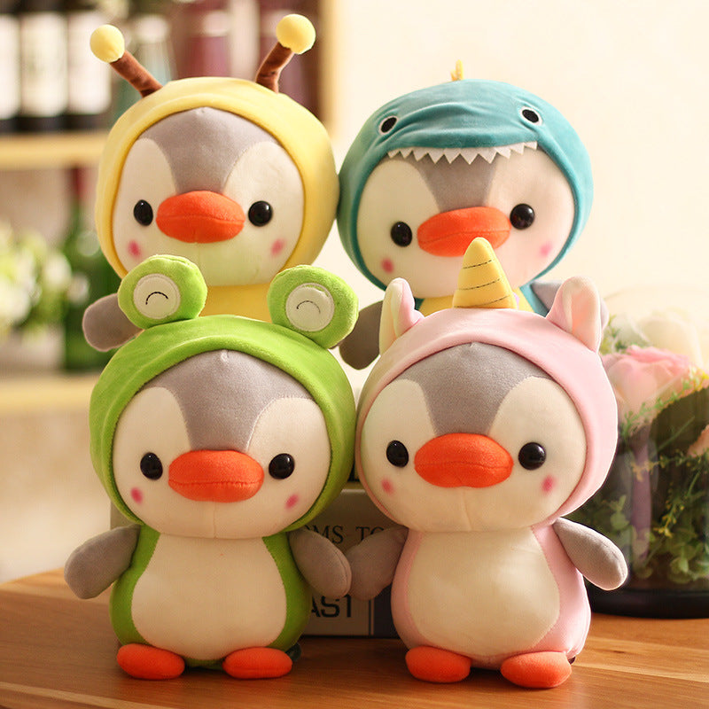 Cute Transformable Penguin Plush Doll Soft Stuffed Toy Gift