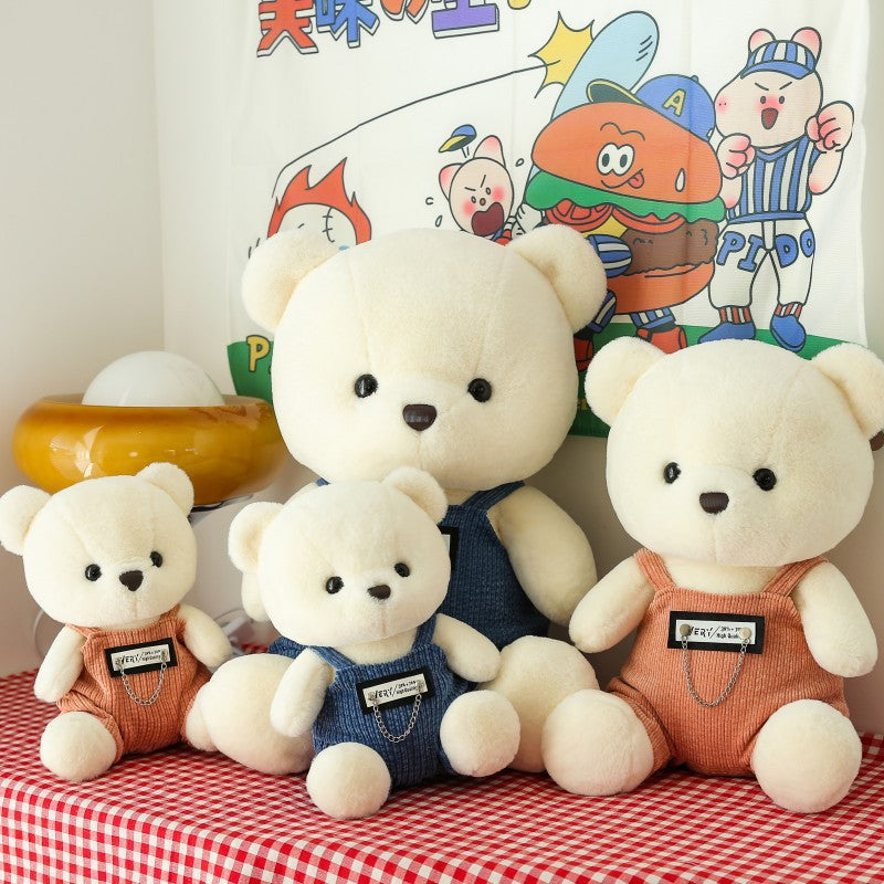 Cute Overalls Bear Plush Doll Soft Stuffed Toy Gift