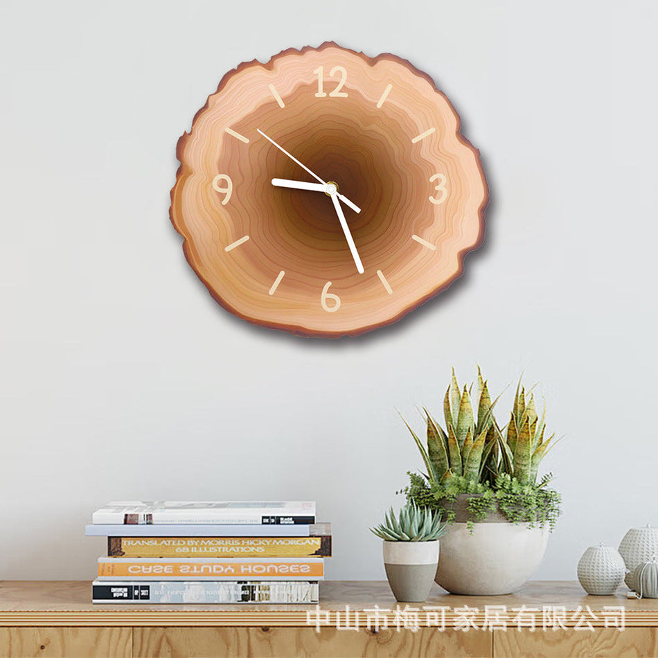 UV Printed Acrylic Silent Wall Clock No Drill Living Room Decor in white