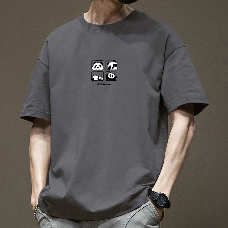 Men's Plus Size Cotton Graphic T-Shirt Loose Fit Casual Tee