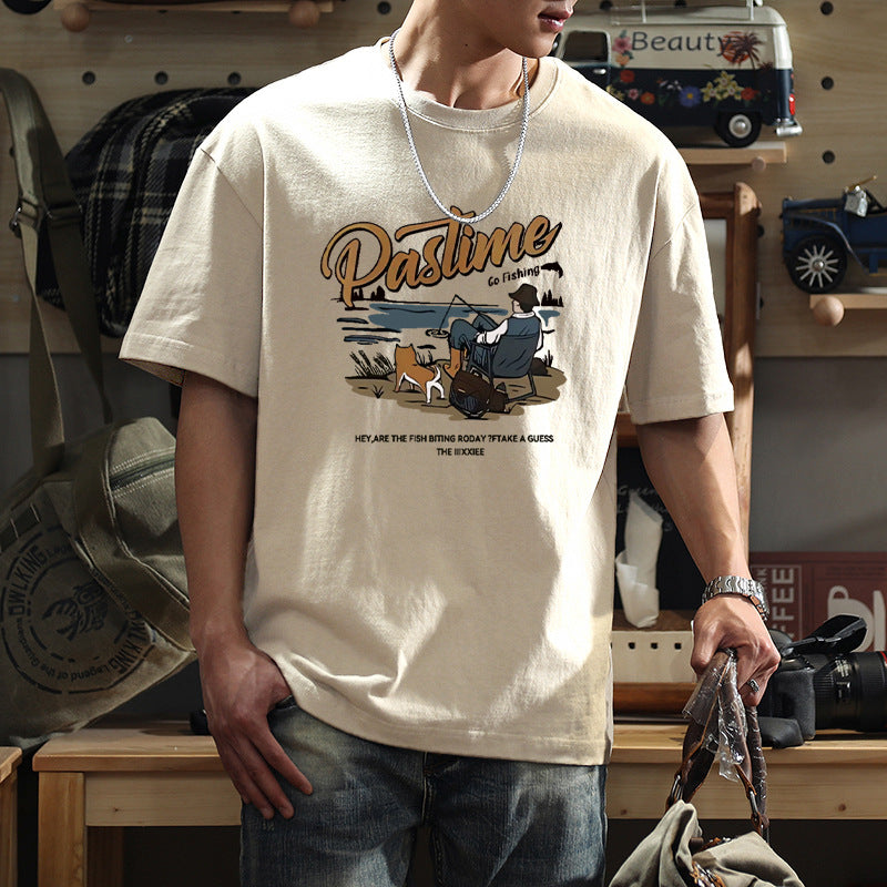 Premium Cotton Graphic T-Shirt for Men – Loose Fit Crew Neck