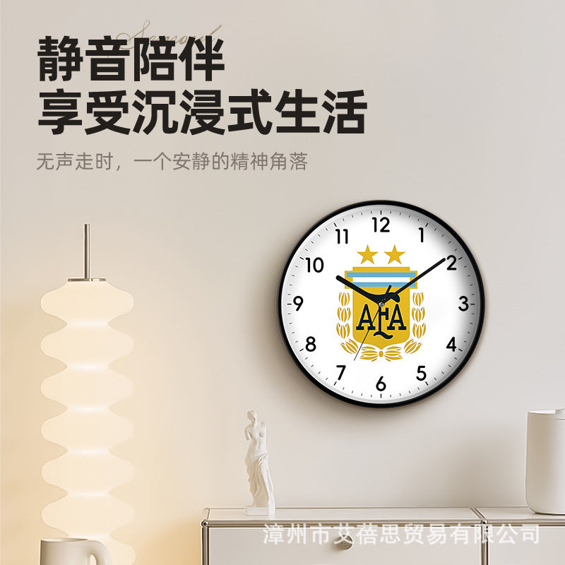 World Cup Football Team Logo Wall Clock Creative Bar Decor