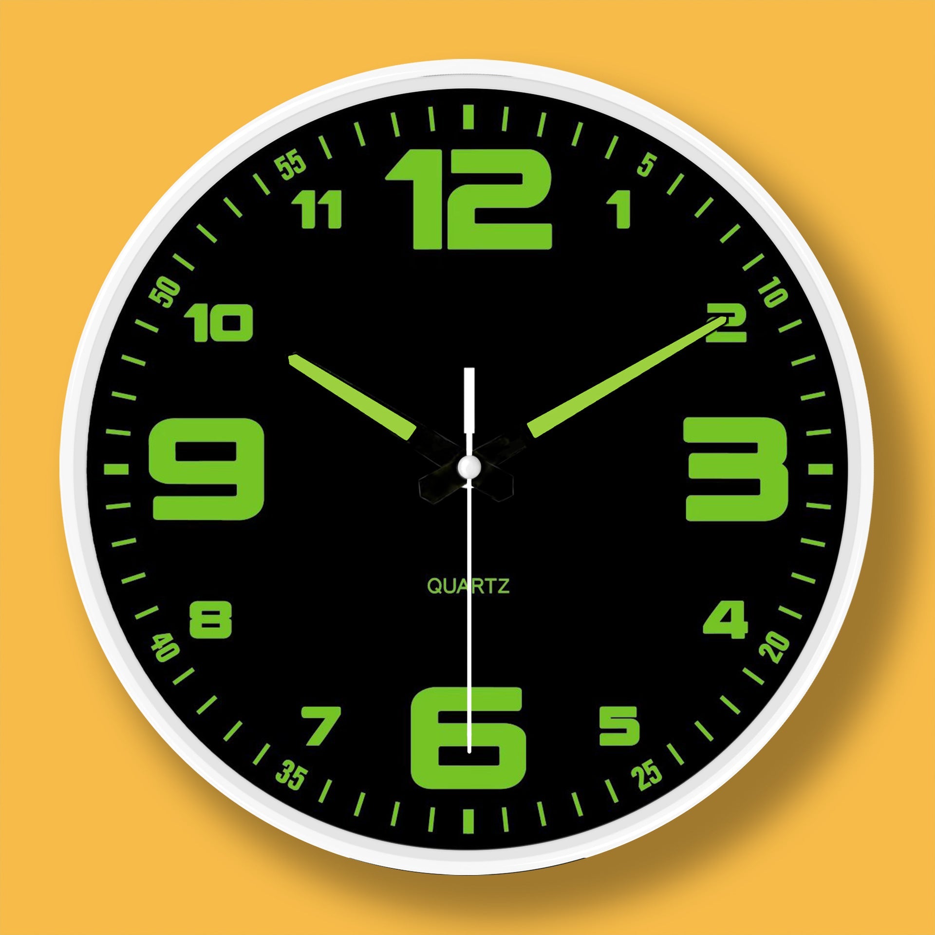 Modern 8-Inch Luminous Silent Minimalist Wall Clock in black, 8inch
