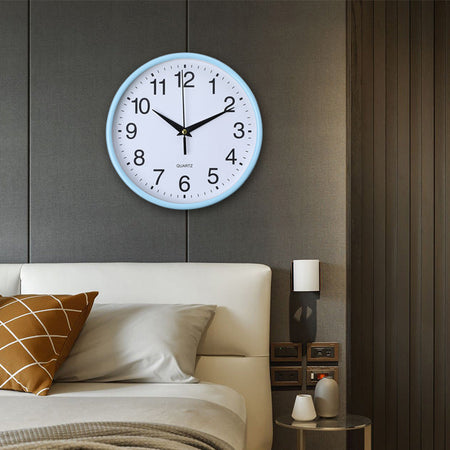 Modern Round Wall-Mounted Decorative Digital Home Clock in white