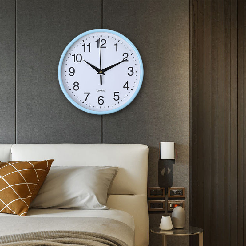 Modern Round Wall-Mounted Decorative Digital Home Clock in white