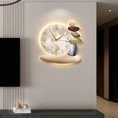 Creative Stone Fortune Silent TV Background Wall Clock