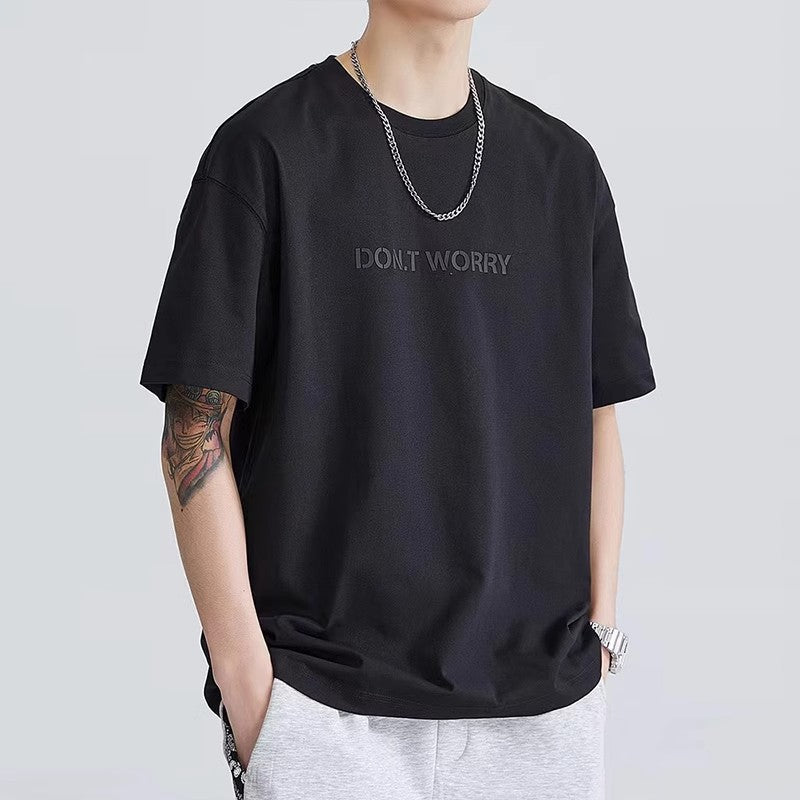 Black Pure Cotton Graphic T-Shirt for Men – Relaxed Fit Crew Neck
