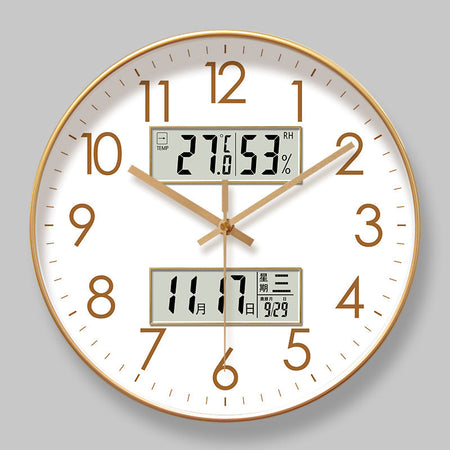 Ipura 6514 Minimalist Silent Quartz Household Wall Clock in blue, 14 inches