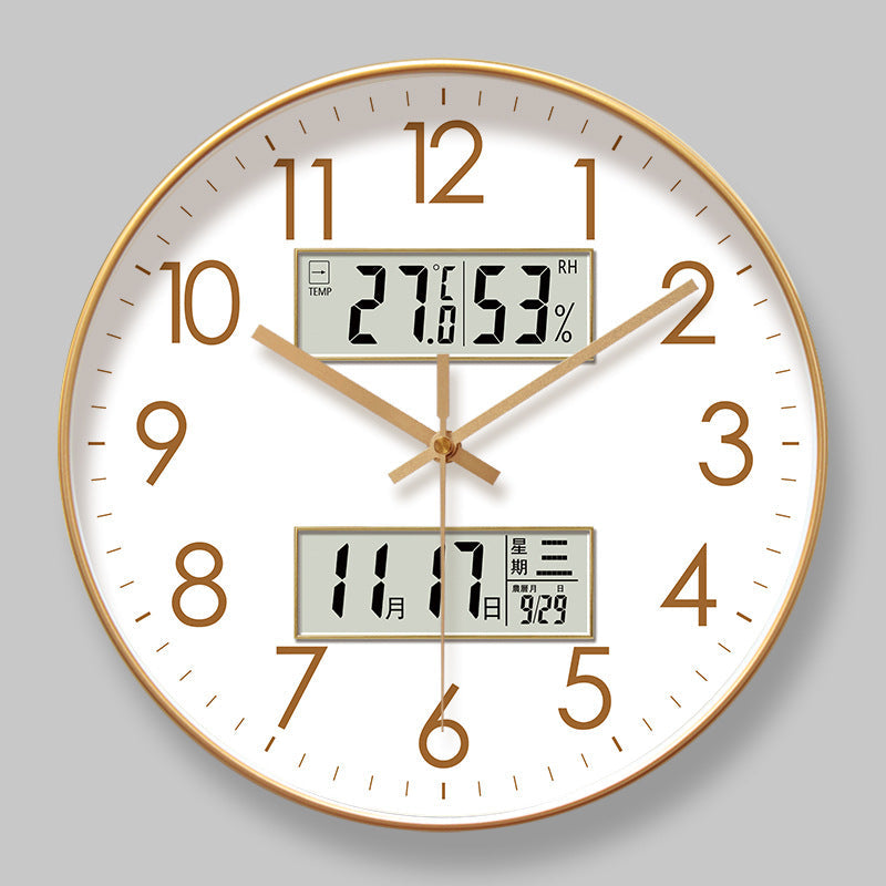 Ipura 6514 Minimalist Silent Quartz Household Wall Clock in blue, 14 inches