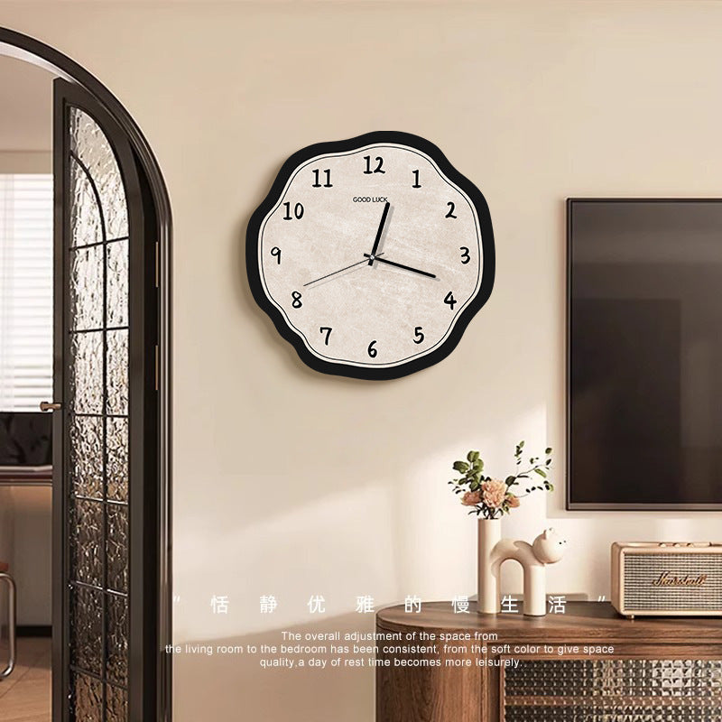 Retro Flower Shape Creative No-Drill Wall Clock