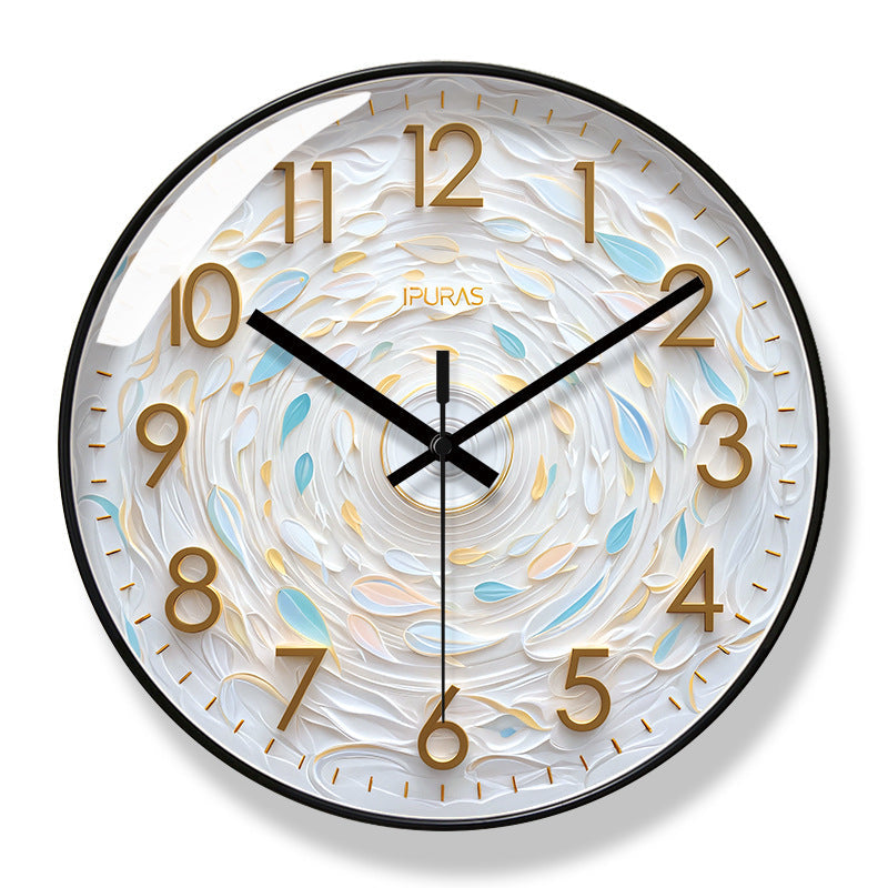 Ipla 7234 Simple Fashion Round Silent Quartz Wall Clock in black, 14inch