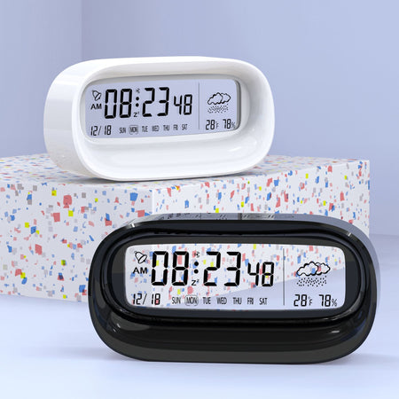 Transparent Luminous Desktop Digital Alarm Clock with Timer in white