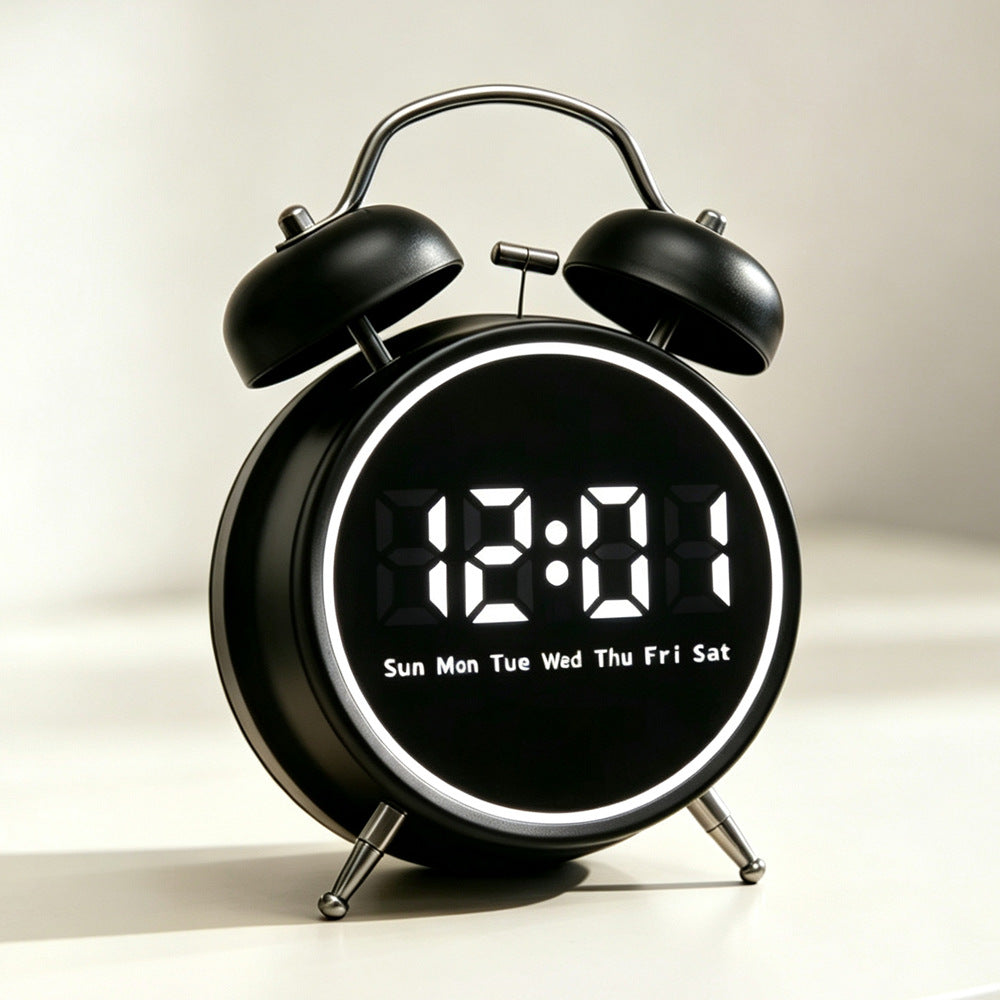 Junior High Student Bluetooth LED Digital Desktop Alarm Clock in black