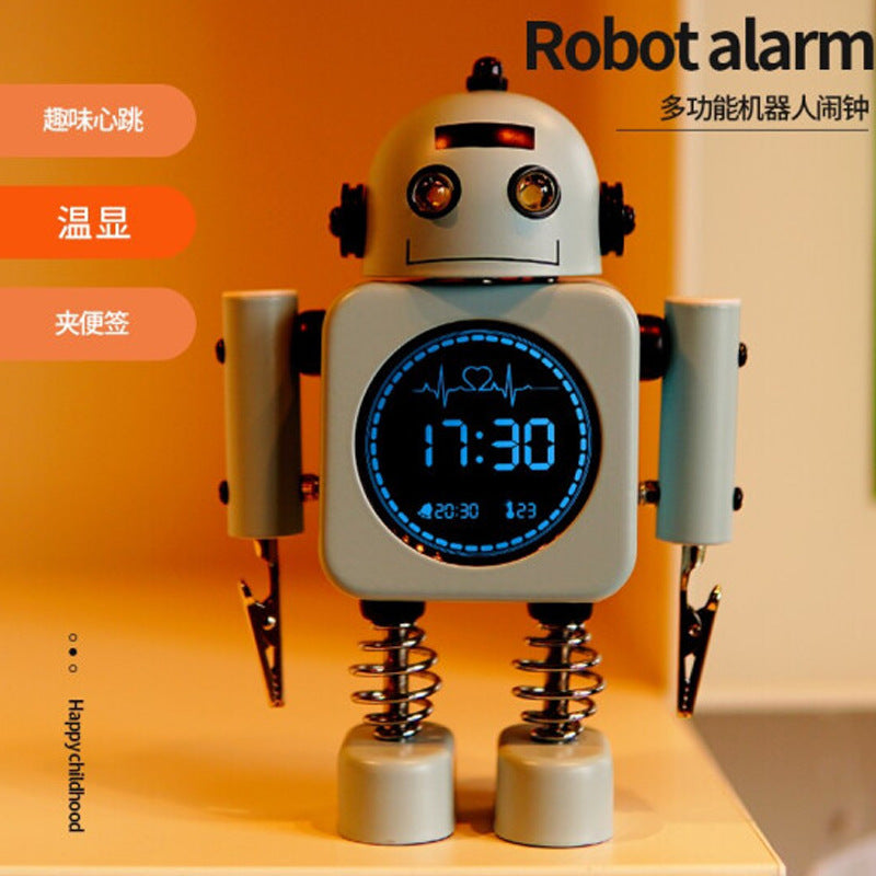 Student LED Digital Desktop Alarm Clock with Temperature & Humidity in sky blue