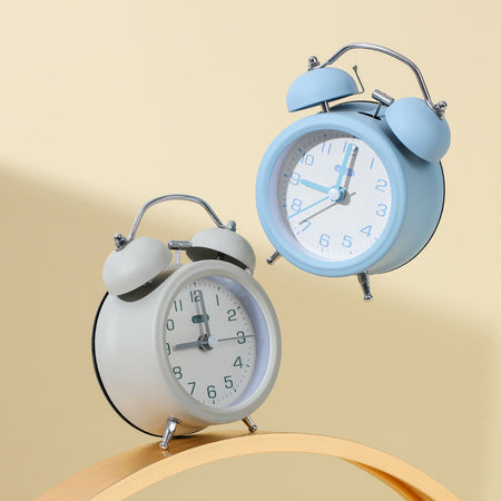High-Value Retro Mechanical Desktop Alarm Clock for Students in gray