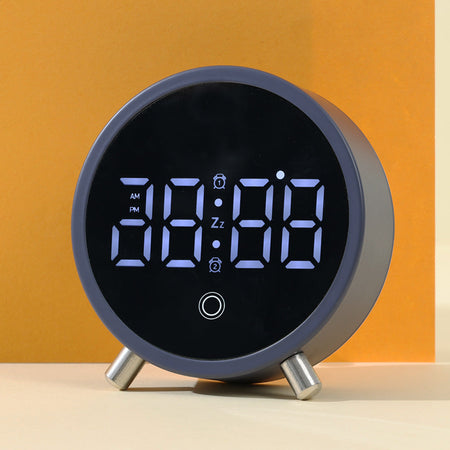 Ultra-Thin Large-Screen Desktop Digital Alarm Clock for Students in black