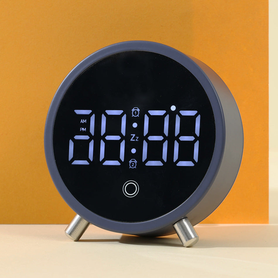 Ultra-Thin Large-Screen Desktop Digital Alarm Clock for Students in black