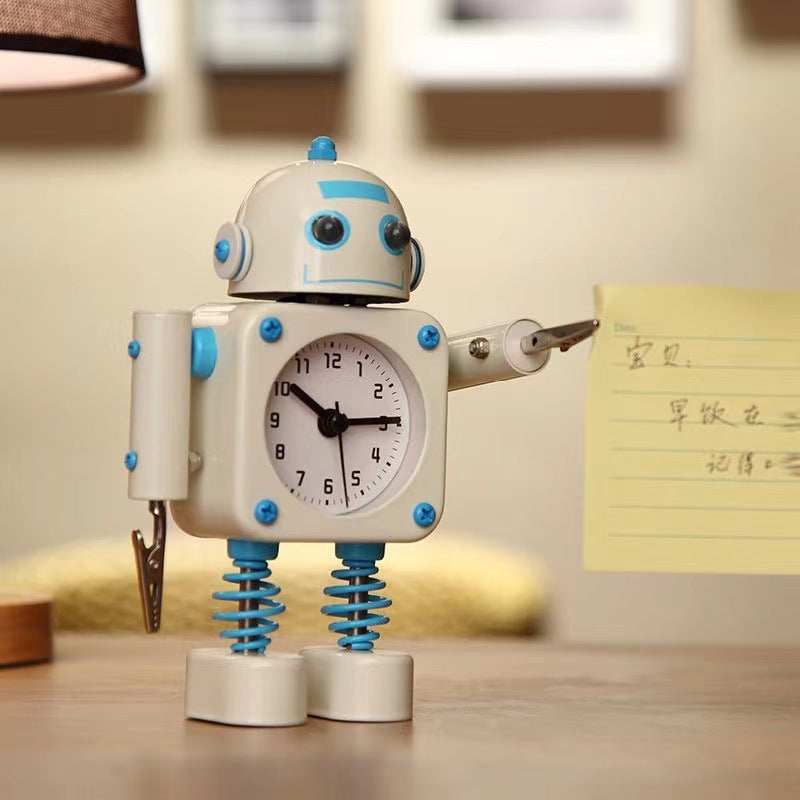 Children's Robot Desktop Digital Alarm Clock for Students in yellow