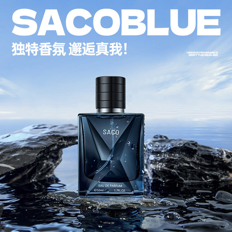 SACO Blue Men’s Woody Eau de Parfum 50ml Long-Lasting Cologne