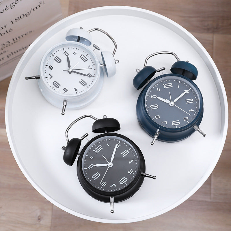 Creative Metal Silent Desktop Alarm Clock with Luminous Display